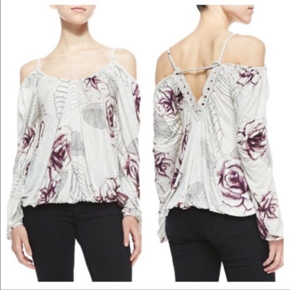 FREE PEOPLE ADELIA COLD SHOULDER TOP - Picture 2 of 10